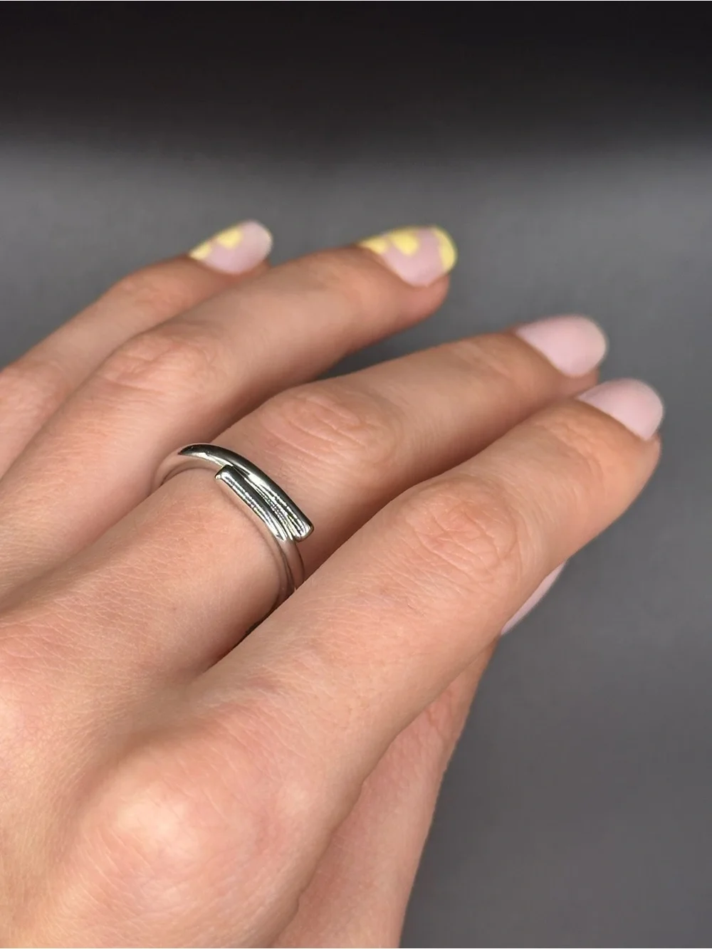 925 Sterling Silver Minimalist Double Bar Silver Ring - Women Jewelry